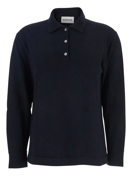  P.a.r.o.s.h. Button Knit Polo Top - Blue 