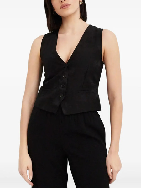  P.a.r.o.s.h. Button V-neck Waistcoat - Black 