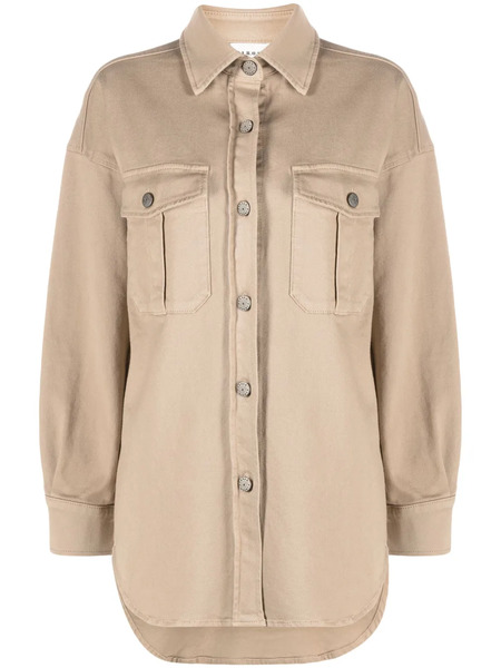  P.a.r.o.s.h. Buttoned Denim Jacket - Neutrals 