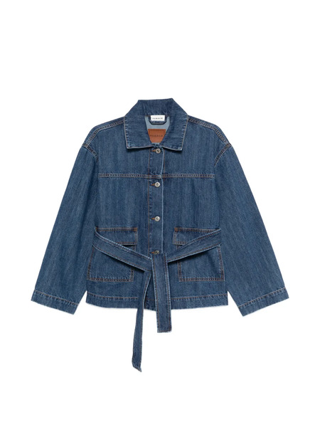  P.a.r.o.s.h. Cojin Belted Denim Jacket - Blue 