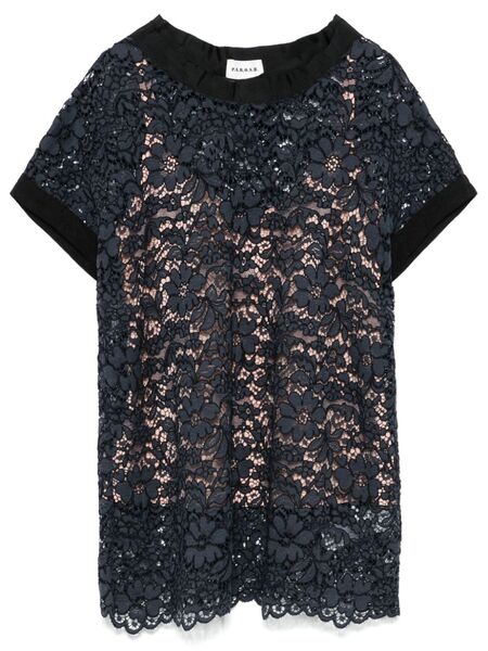  P.a.r.o.s.h. Corded-lace T-shirt - Blue 