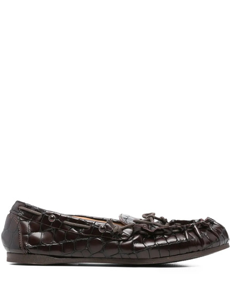  P.a.r.o.s.h. Embossed Leather Loafers - Brown 