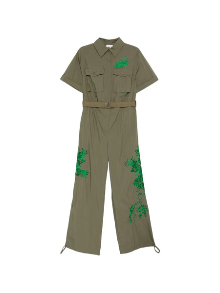  P.a.r.o.s.h. Floral Embroidered Belted Trousers - Green 
