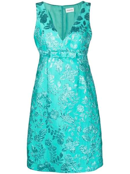  P.a.r.o.s.h. Floral-embroidered Sleeveless Minidress - Green 