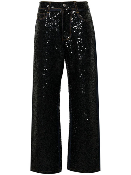  P.a.r.o.s.h. Guff Sequin-embellished Straight Jeans - Black 