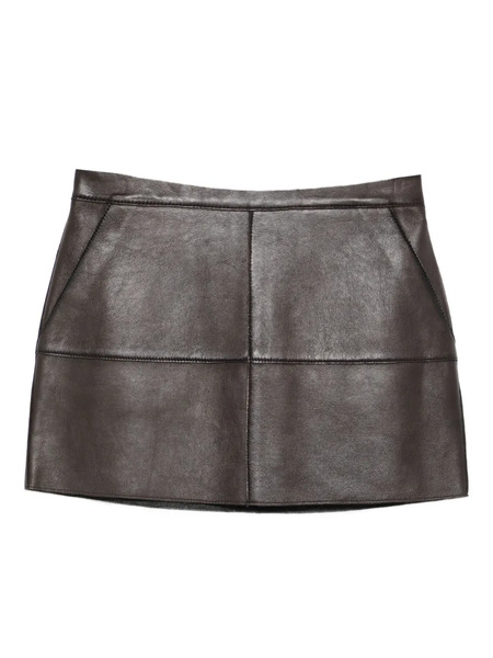  P.a.r.o.s.h. Leather Mini Skirt - Brown 