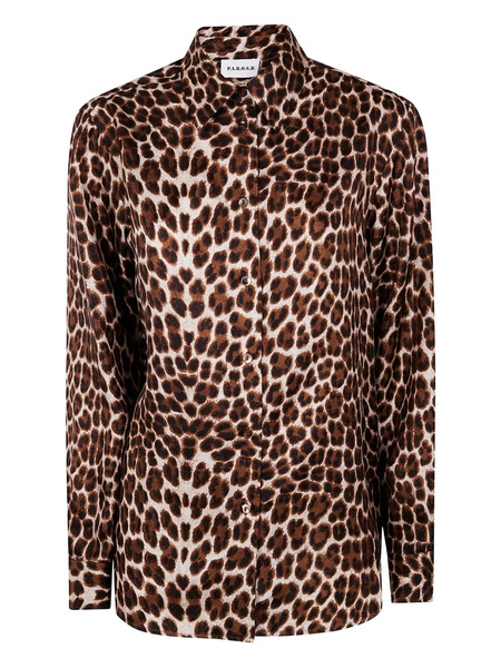  P.a.r.o.s.h. Leopard-print Silk Shirt - Brown 