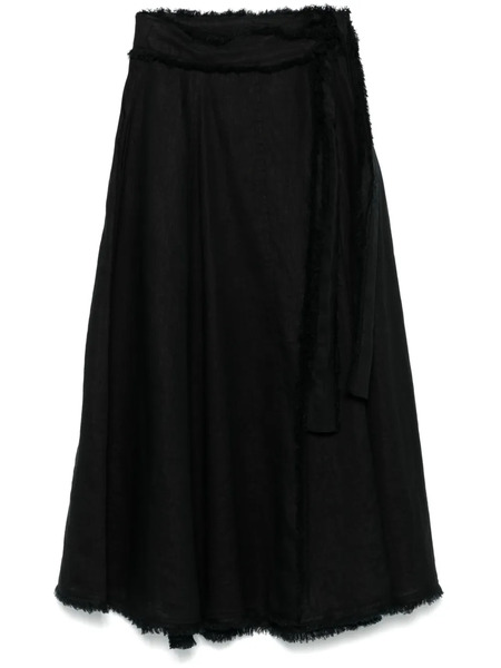  P.a.r.o.s.h. Linen Midi Skirt - Black 