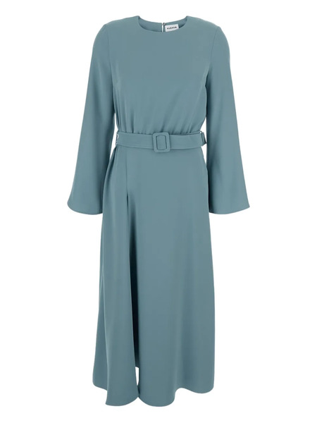  P.a.r.o.s.h. Long-sleeve Belted Midi Dress - Blue 