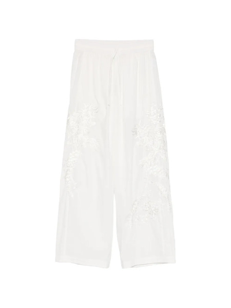  P.a.r.o.s.h. Ninja Embroidered Trousers - White 
