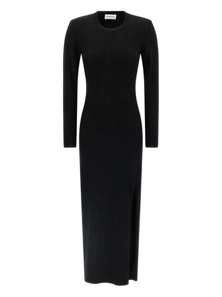 P.a.r.o.s.h. Padded-shoulder Midi Dress - Black 