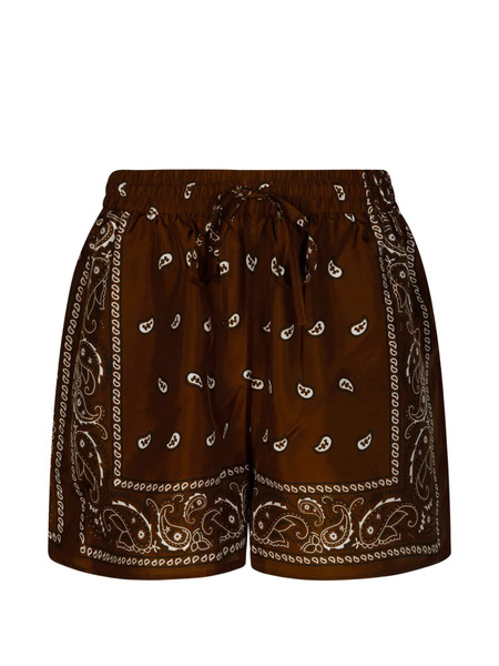  P.a.r.o.s.h. Paisley Print Drawstring Shorts - Brown 