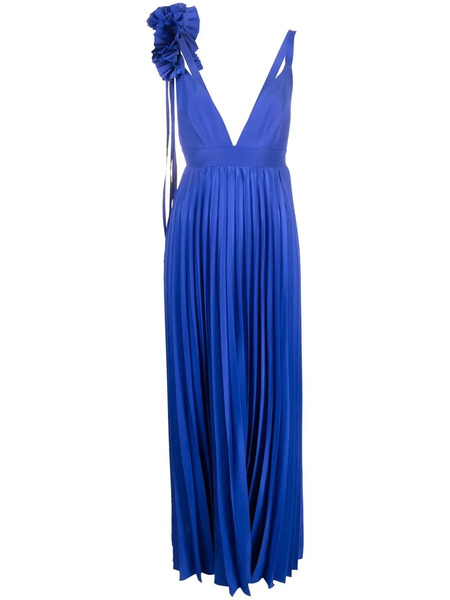  P.a.r.o.s.h. Palmer Pleated Maxi Dress - Purple 