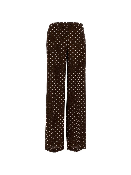  P.a.r.o.s.h. Polka-dot Wide-leg Trousers - Brown 