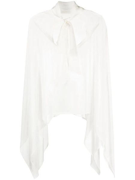  P.a.r.o.s.h. Pussy Bow-collar Silk Blouse - White 