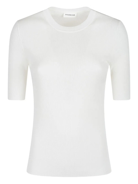  P.a.r.o.s.h. Ribbed Short-sleeve T-shirt - White 