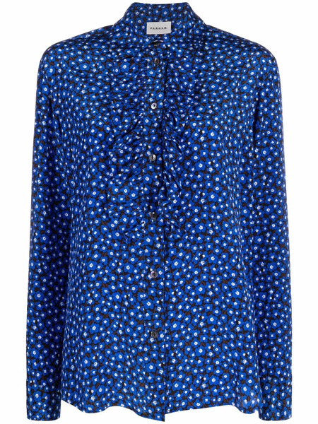  P.a.r.o.s.h. Ruffle-trim Shirt - Blue 