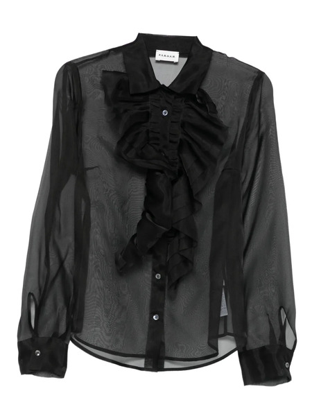  P.a.r.o.s.h. Ruffled Silk Blouse - Black 