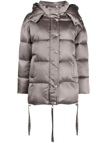  P.a.r.o.s.h. Satin-finish Padded Coat - Grey 