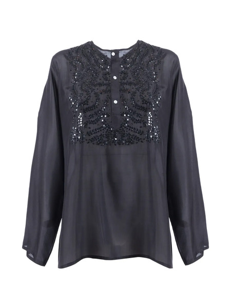  P.a.r.o.s.h. Sequin Blouse - Black 