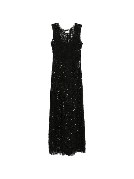  P.a.r.o.s.h. Sequin-embellished Sleeveless Maxi Dress - Black 