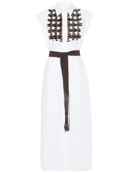  P.a.r.o.s.h. Sequin-embellished Sleeveless Shirt Dress - White 