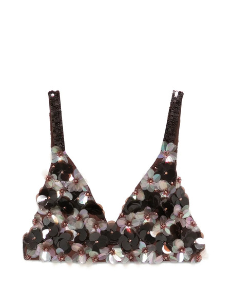  P.a.r.o.s.h. Sequin-embellished Top - Brown 