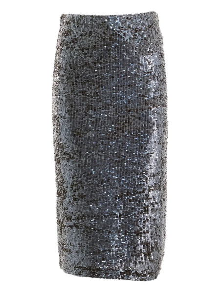  P.a.r.o.s.h. Sequin-embellishment Midi Skirt - Grey 