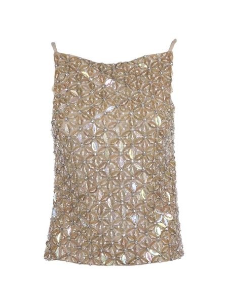  P.a.r.o.s.h. Sequin Embroidered Top - Neutrals 