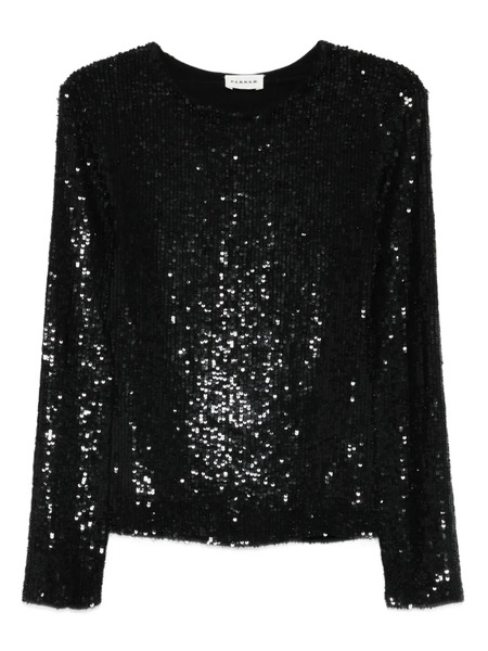  P.a.r.o.s.h. Sequin Long-sleeve Blouse - Black 