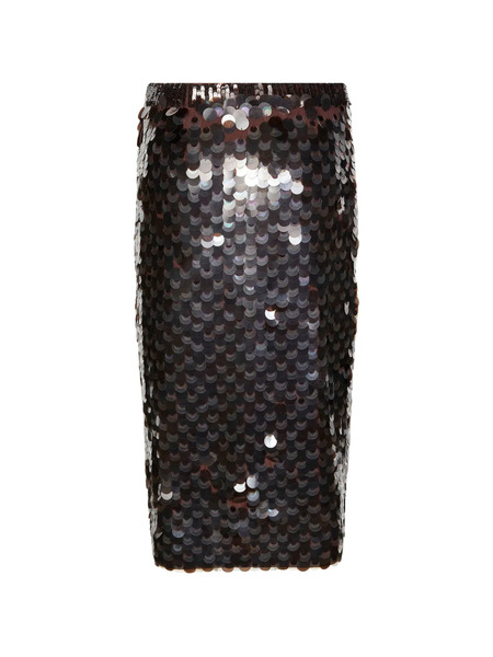  P.a.r.o.s.h. Sequin Midi Skirt - Brown 
