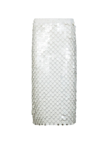  P.a.r.o.s.h. Sequin Midi Skirt - White 