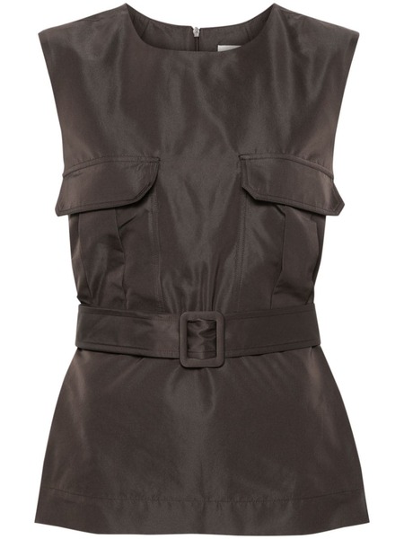  P.a.r.o.s.h. Sleeveless Belted Top - Grey 