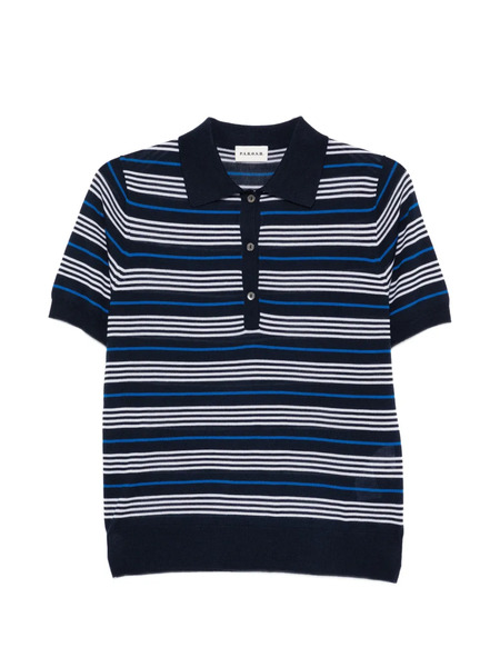  P.a.r.o.s.h. Striped Buttoned Polo Shirts - Blue 