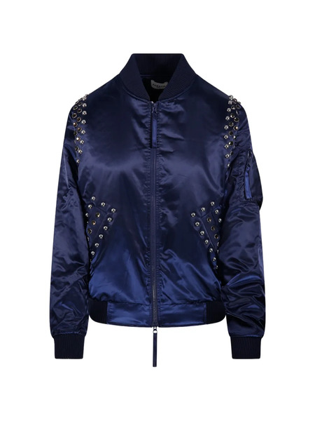  P.a.r.o.s.h. Studded Bomber Jacket - Blue 