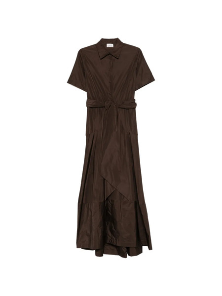  P.a.r.o.s.h. Tie-waist Layered Maxi Dress - Brown 