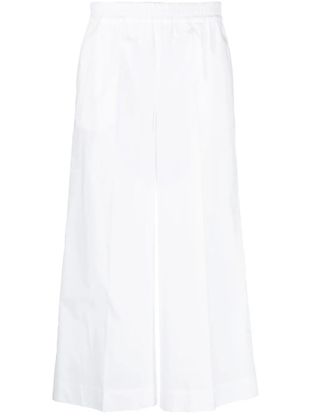  P.a.r.o.s.h. Wide-leg Cotton Cropped Trousers - White 