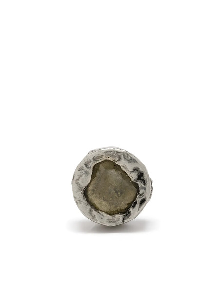  Parts Of Four Diamond-encrusted Single Stud Earring - Silver 