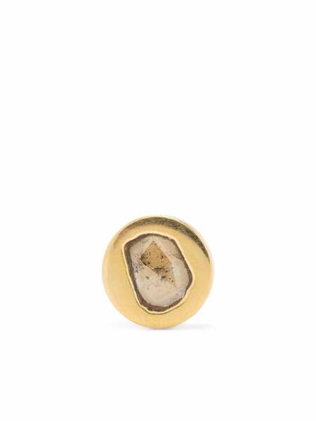  Parts Of Four Diamond Slab Stud Earring - Gold 