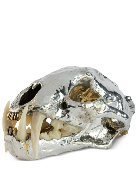  Parts Of Four Leopard Skull Centrepiece - Silver 