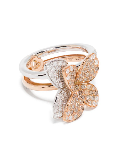  Pasquale Bruni 18k Rose And White Gold Petit Garden Libellule Diamond Ring - Silver 