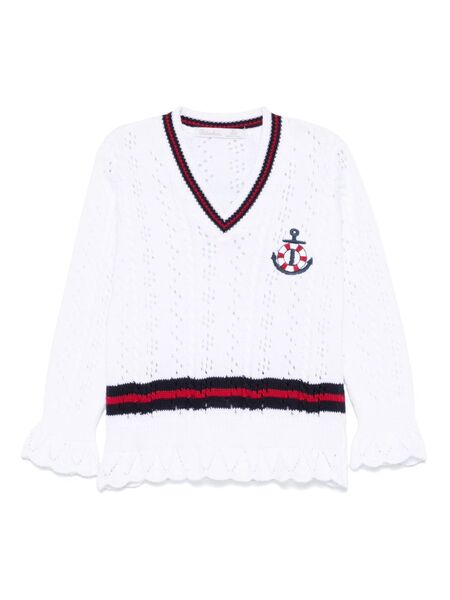  Patachou Anchor-embroidered Sweater - White 
