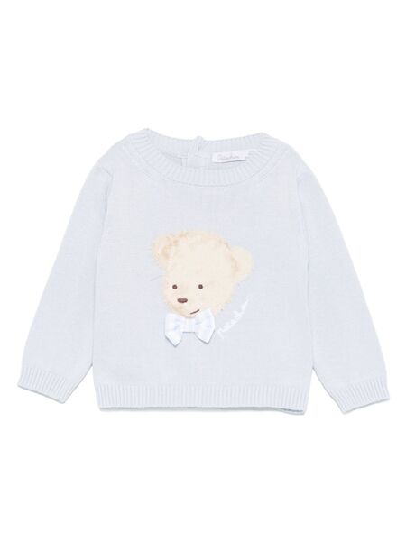  Patachou Bear-motif Sweater - Blue 