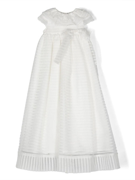  Patachou Bow-detail Patterned-jacquard Gown - White 