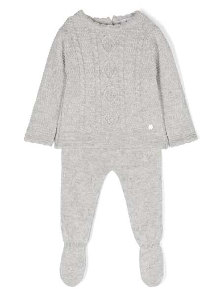  Patachou Cable-knit Babygrow Set - Grey 