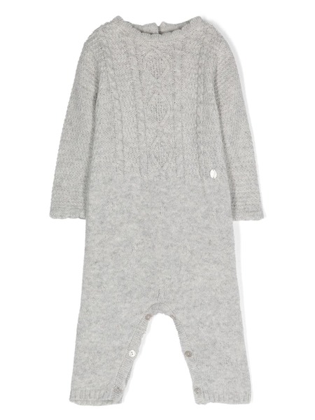  Patachou Cable-knit Round-neck Romper - Grey 