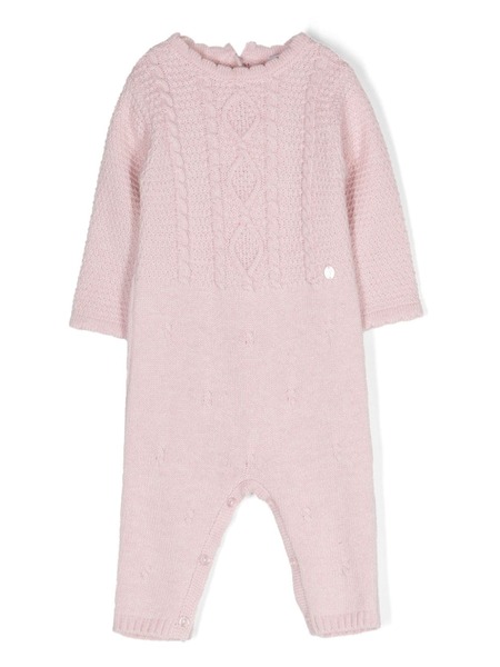  Patachou Cable-knit Round-neck Romper - Pink 