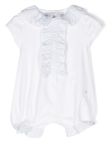  Patachou Check-trim Cotton Romper - White 
