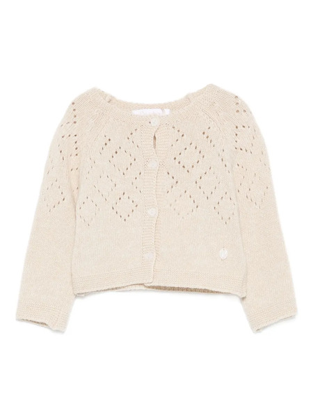  Patachou Crochet-detail Cardigan - Neutrals 