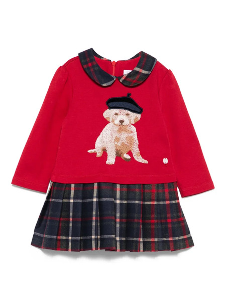  Patachou Embroiderd-dog Dress - Red 
